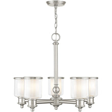 Load image into Gallery viewer, 21'' 5 Light Dimmable Chandelier With Shades - Nickel
