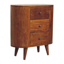 Load image into Gallery viewer, 26" Solid Wood Accent Cabinet With Two Doors And Three Drawers - Brown
