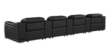 Load image into Gallery viewer, Italian Leather Reclining Metal USB Sofa (720412) - Black

