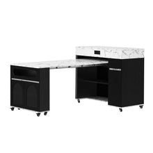 Load image into Gallery viewer, Extendable Dining Table With Folding Top, Rolling Kitchen Island With Drawers And Power Outlet
