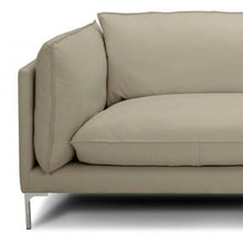 Load image into Gallery viewer, Top Grain Leather Sofa With Silver Legs - Taupe

