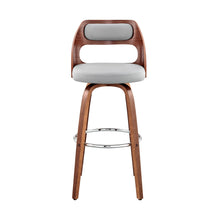 Load image into Gallery viewer, 41" Faux Leather Swivel Bar Height Bar Chair - Gray / Brown
