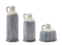 Load image into Gallery viewer, Checkered Jug Vases (Set of 3) - Off White / White
