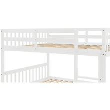 Load image into Gallery viewer, Full Over Full Bunk Bed with Trundle, Convertible to 2 Full Size Platform Bed, Full Size Bunk Bed with Ladder and Safety Rails for Kids, Teens, Adults,White(Old Sku:W504S00002)
