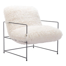 Load image into Gallery viewer, 30" Sherpa And Upholstered Arm Chair - White / Black
