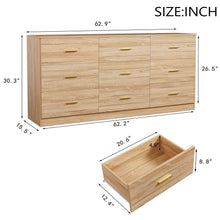 Load image into Gallery viewer, 9 Drawer Dresser, Ample Storage For Bedroom
