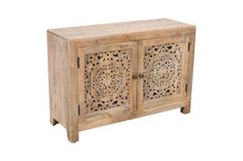 Load image into Gallery viewer, 30" Solid Wood Textured Door Accent Cabinet With Two Doors - Natural

