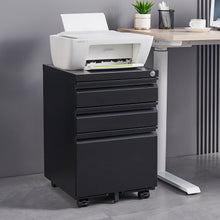 Load image into Gallery viewer, Contemporary 3 Drawer Mobile Filing Cabinet With Lock, Metal Office Storage For Legal / Letter Size
