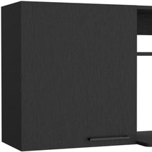 Load image into Gallery viewer, Laminate Wall Mounted China Cabinet With Two Shelves - Black
