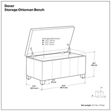 Load image into Gallery viewer, Dover - Upholstered Storage Ottoman Bench
