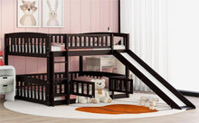 Load image into Gallery viewer, Low Bunk Bed With Slide, Fence And Ladder
