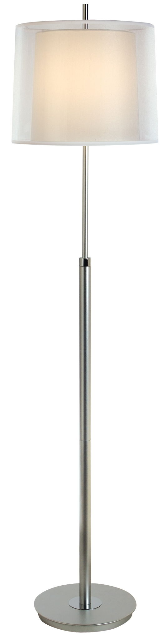 62" Traditional Shaped Floor Lamp With White Empire Shade - Chrome