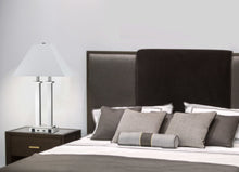 Load image into Gallery viewer, Metal Two Light Desk USB Table Lamp With White Novelty Shade - Nickel
