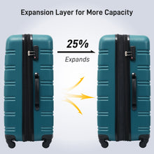 Load image into Gallery viewer, Hardshell Luggage Sets 3 Pieces Spinner Suitcase With Tsa Lock Lightweight 20" 24" 28" - Antique Blue Green
