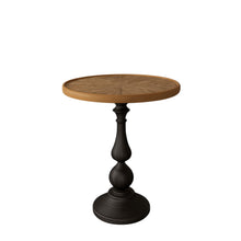 Load image into Gallery viewer, Round End Table With Pedestal Base - Natural Wood

