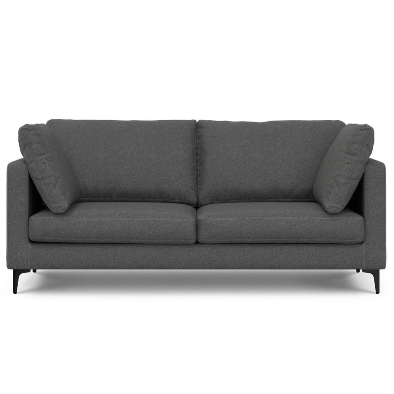 76" Fabric Sofa With Black Legs - Gray