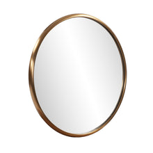 Load image into Gallery viewer, 20" Brass Round Metal Framed Accent Mirror - Antiqued
