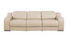Load image into Gallery viewer, 103" Modern Italian Leather Reclining USB Sofa - Beige
