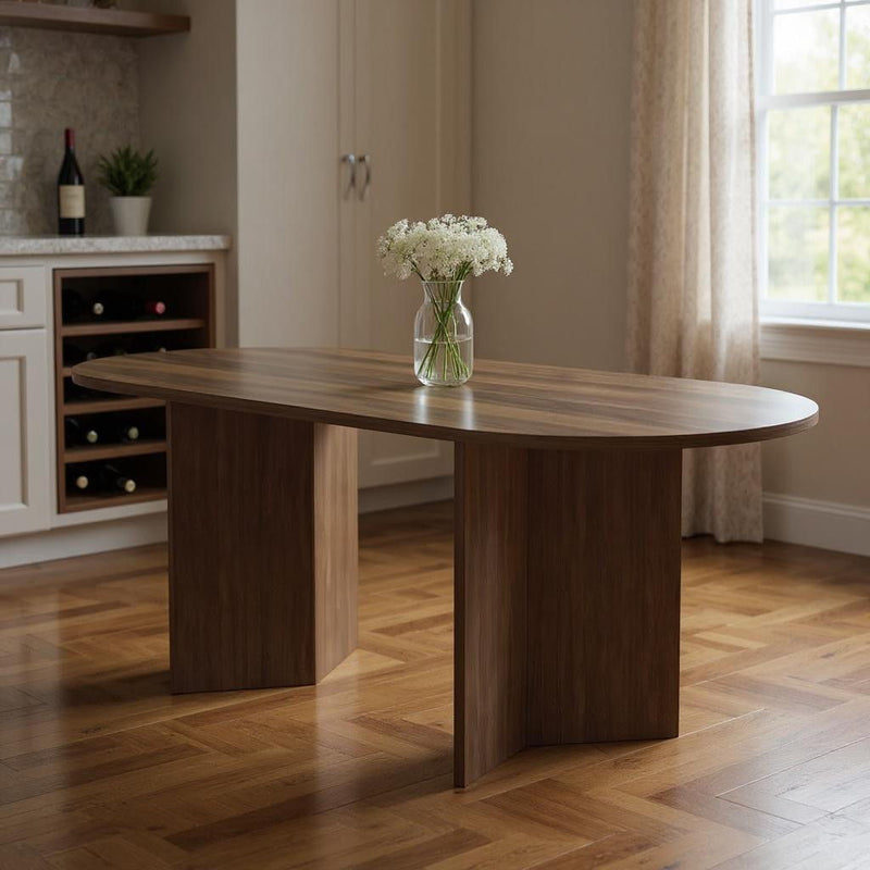 Wood Oval Bar Table (712267) - Walnut