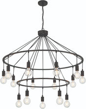 Load image into Gallery viewer, 33" Candle Style Multi Light Metal Dimmable Chandelier - Black
