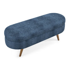 Load image into Gallery viewer, Modern Ottoman Oval Storage Bench With Rubber Wood Legs
