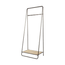 Load image into Gallery viewer, Pipe Metal And Wood Shelf Hall Tree - Black
