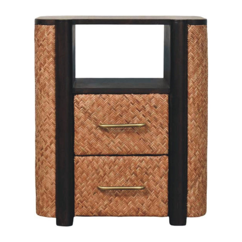 23" Solid Wood 2 Drawer Nightstand - Brown