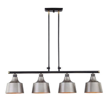 Load image into Gallery viewer, Kitchen Island Four Light Metal Dimmable Chandelier With Shades - Black / Gray
