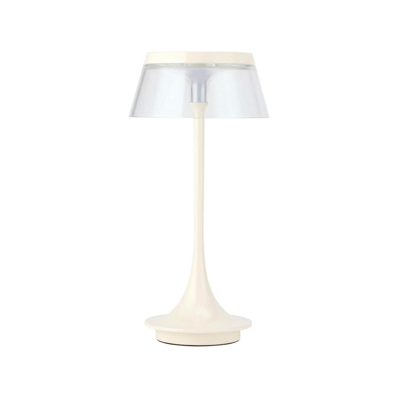 Geometric Modern Industrial Battery Operated Desk Lamp - White