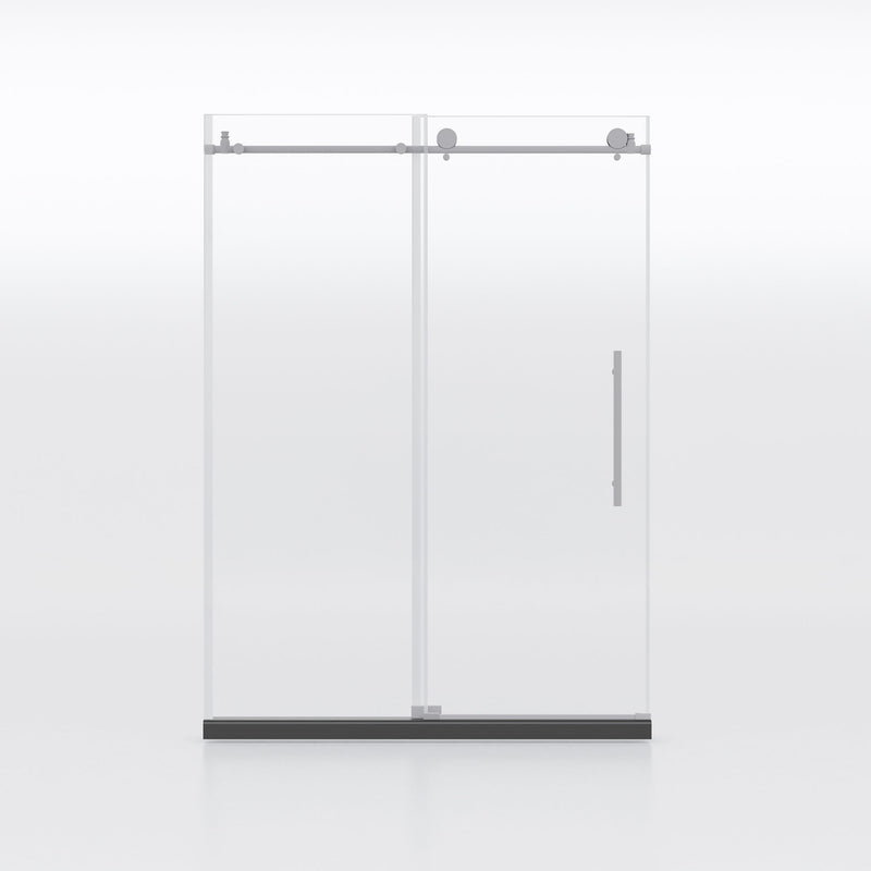 Frameless Shower Door, Clear Tempered Glass - Brushed Nickel
