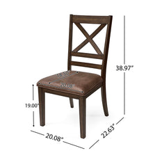 Load image into Gallery viewer, Country Style Dining Chairs (Set of 2) With Cross Back Design - Brown
