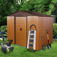 Load image into Gallery viewer, Outdoor Metal Storage Shed With Floor Base

