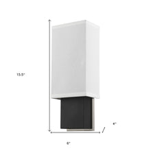Load image into Gallery viewer, Rectangular Wall Sconce With Linen Fabric Shade - White / Black
