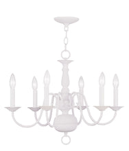 Load image into Gallery viewer, Six Light Dimmable Chandelier With Shades - White
