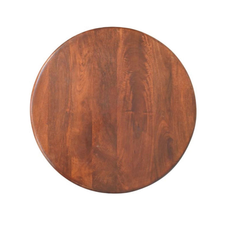 Round Coffee Table With Eight Drawers - Brown