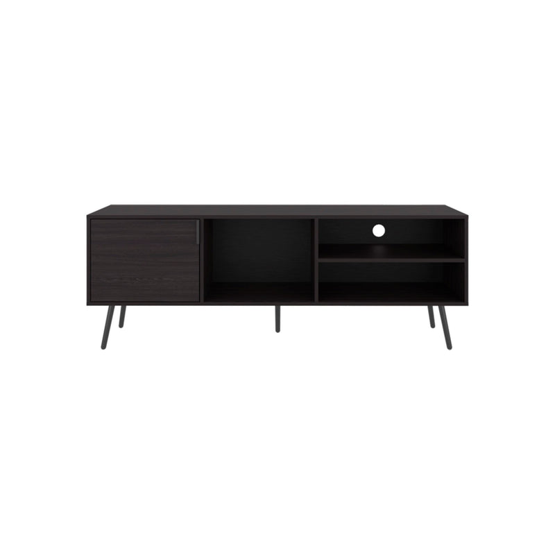 Enclosed Open Storage Entertainment Center - Black