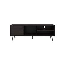 Load image into Gallery viewer, Enclosed Open Storage Entertainment Center - Black
