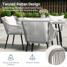 Load image into Gallery viewer, 5 Piece Twisted Rattan Patio Dining Set With Table
