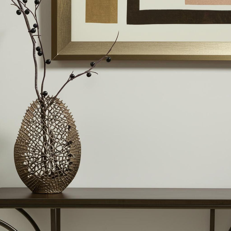 Abstract Oval Table Vase - Gold