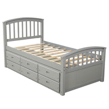 Load image into Gallery viewer, Platform Storage Bed Solid Wood Bed With 6 Drawers
