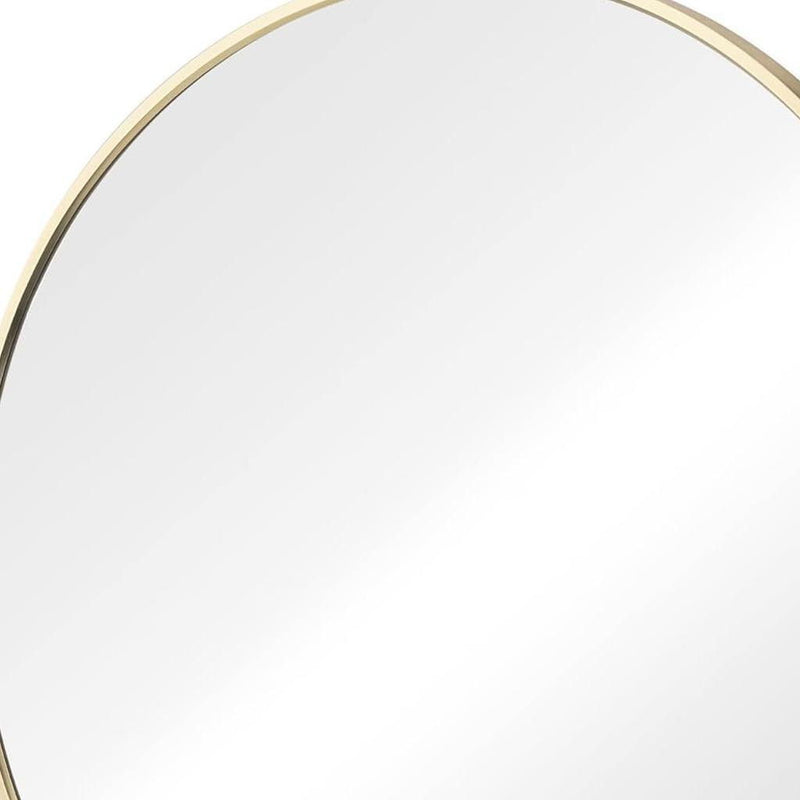 Metal Round Framed Bathroom Vanity Mirror - Gold