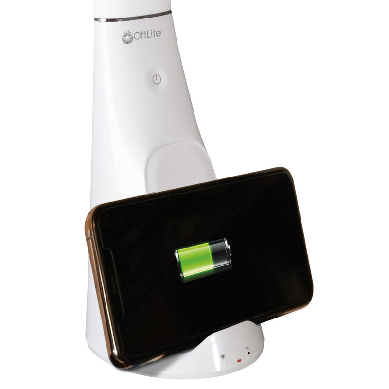 Contemporary Sanitizing And Charging LED Desk Lamp - White