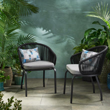 Load image into Gallery viewer, Outdoor Wicker Chair With Powder Coated Iron Legs
