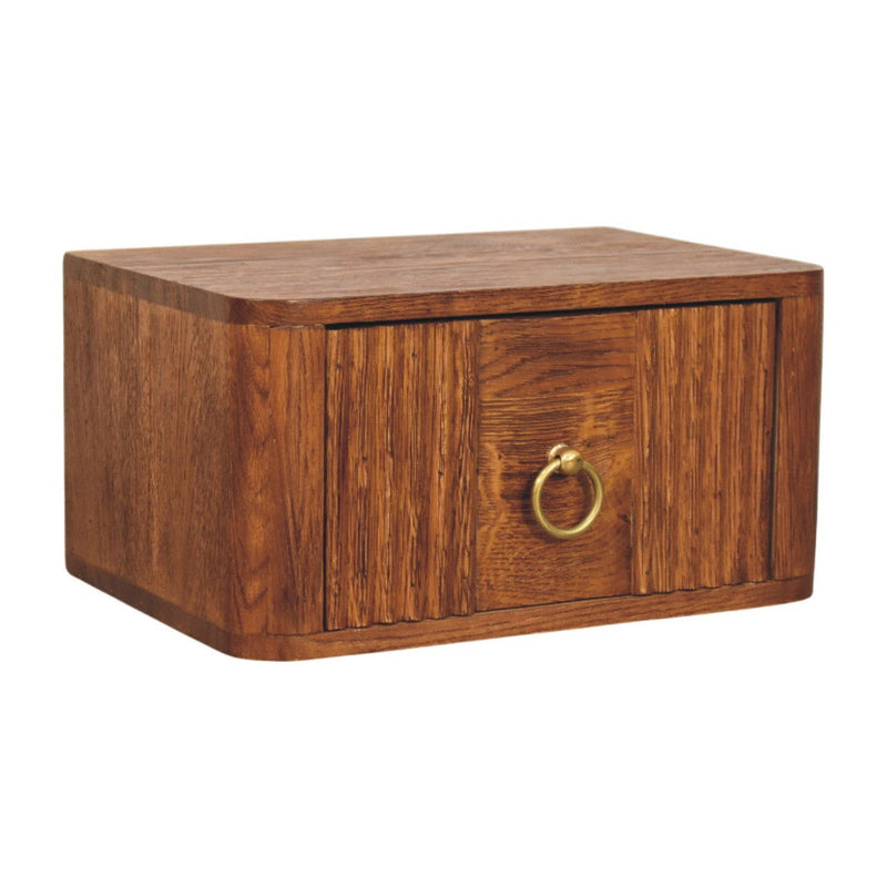 Solid Wood One Drawer Floating Nightstand (731533) - Oak