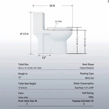 Load image into Gallery viewer, Gloss Tornado Flush 1 Piece Toilet With Soft Closing Seat, Water Saving Dual Flush - Gloss White
