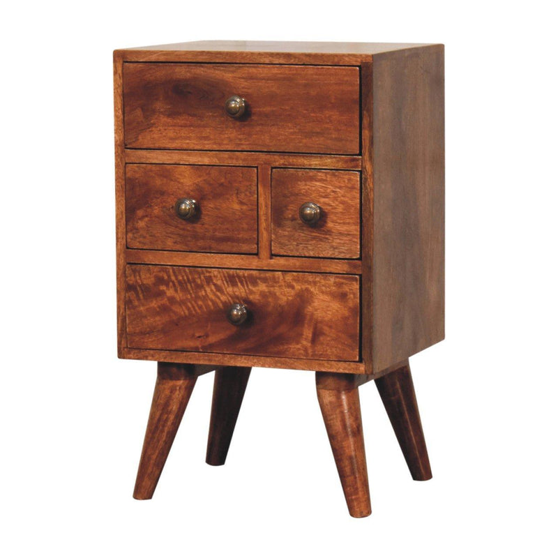 Solid Wood Four Drawer Nightstand - Brown