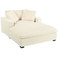 Load image into Gallery viewer, Oversized Chaise, Lounge Chair Classic Design, Soft Fabric, Durable Frame With Solid Wood Legs
