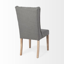 Load image into Gallery viewer, Tufted And Upholstered Linen Wing Back Dining Side Chair - Gray
