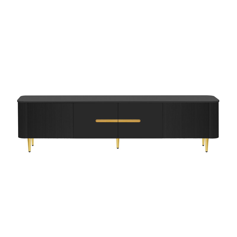 Minimalist TV Stand For TVs Up To 85", Modern Entertainment Center Media Console With 4 Spacious Cabinets For Living Room
