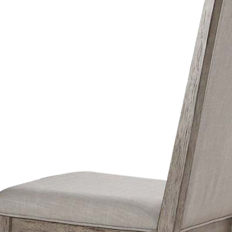 Fabric And Solid Wood Dining Side Chairs (Set of 2) - Gray